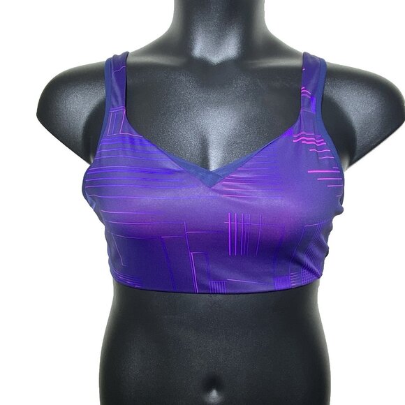 Brooks 38DD Drive Convertible Run Sports Bra Matrix Navy Print Compression - Picture 10 of 10